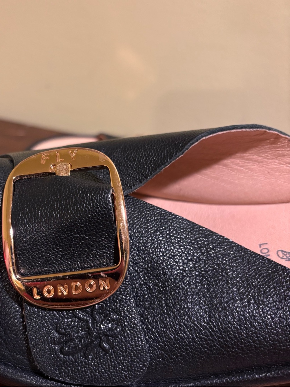 Fly London Elax Black Leather Sandal Mule Size 40 - Picture 7 of 10